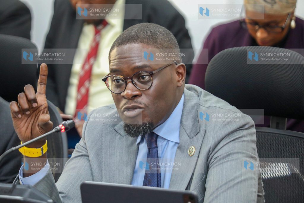 Nairobi County Governor Johnson Sakaja when he appeared before the Senate County Public Accounts Committee