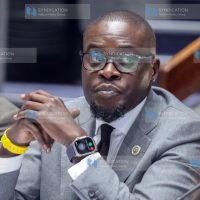 Nairobi County Governor Johnson Arthur Sakaja when he appeared before the Senate Committee