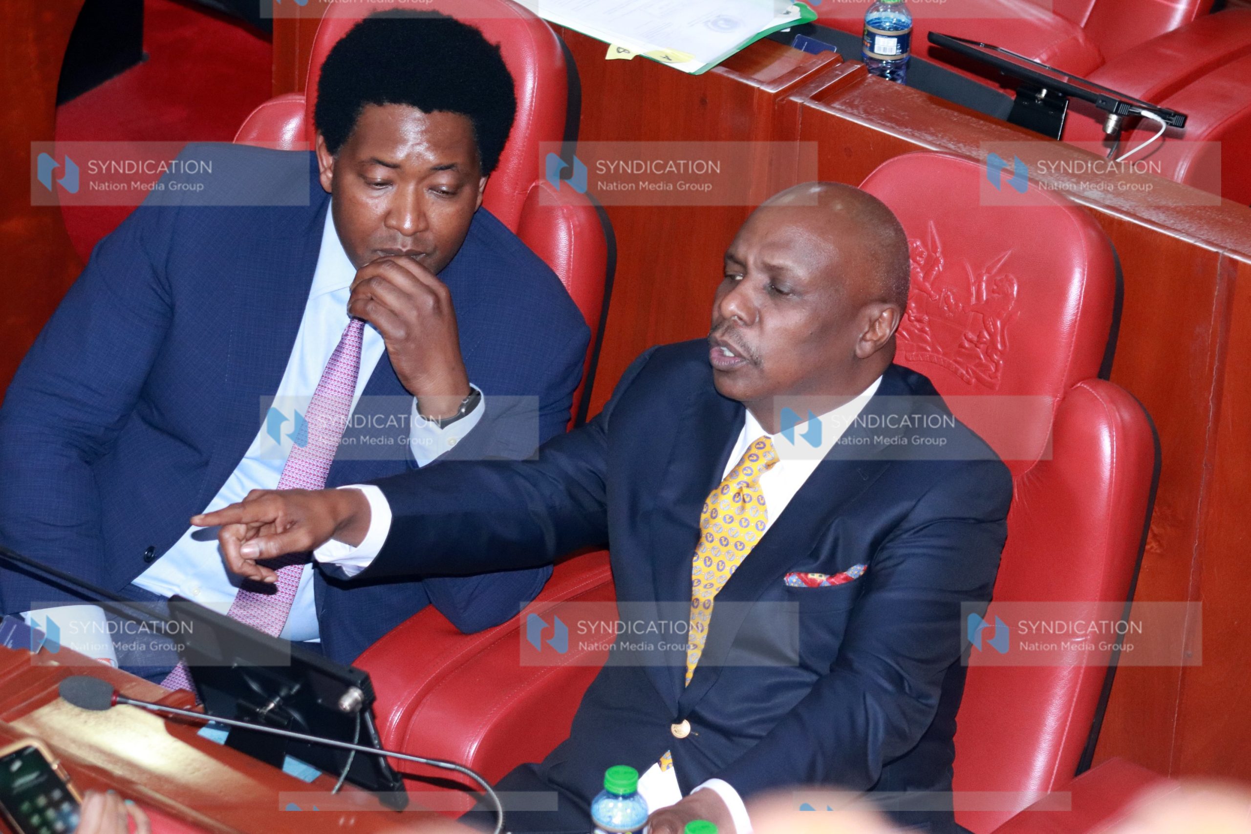 Narok County Senator Ledama Ole Kina and his Baringo County counterpart senator Gideon Moi