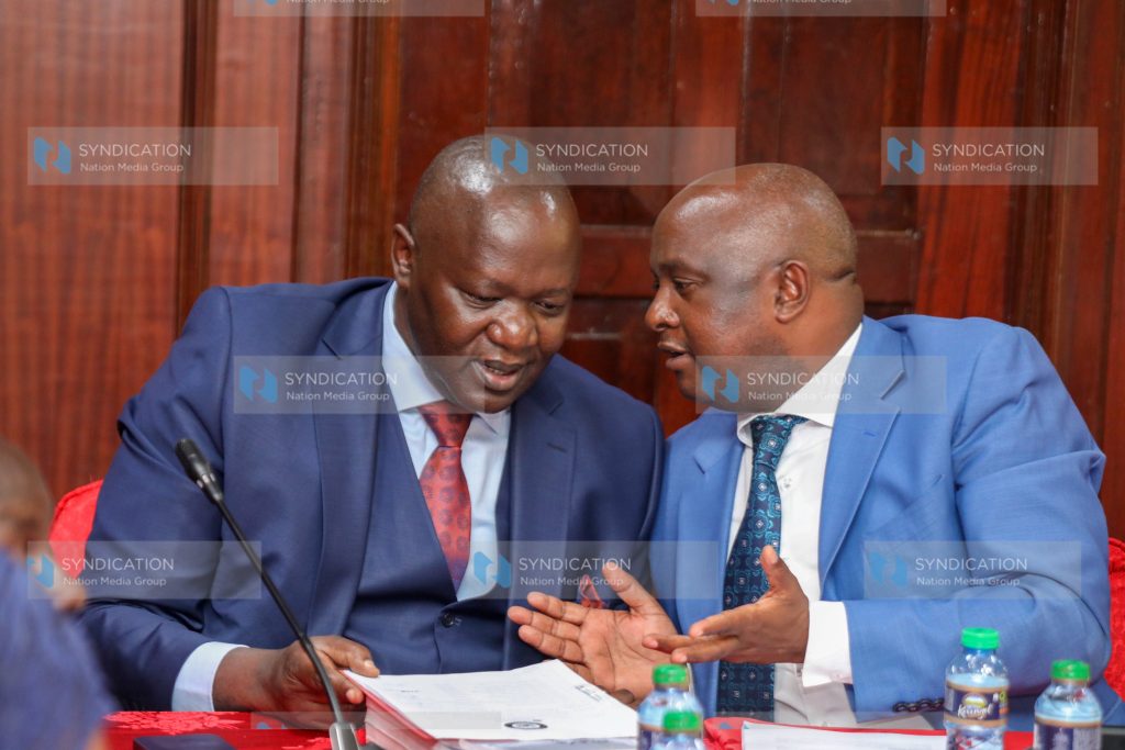 County Public Investment and Special funds Chairperson Godfrey Osotsi and his Vice-Chair Senior counsel Prof Tom Ojienda