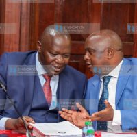 County Public Investment and Special funds Chairperson Godfrey Osotsi and his Vice-Chair Senior counsel Prof Tom Ojienda
