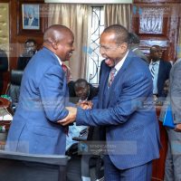 Interior Cabinet Secretary Prof Kithure Kindiki with Tana River Senator Danson Mungatana