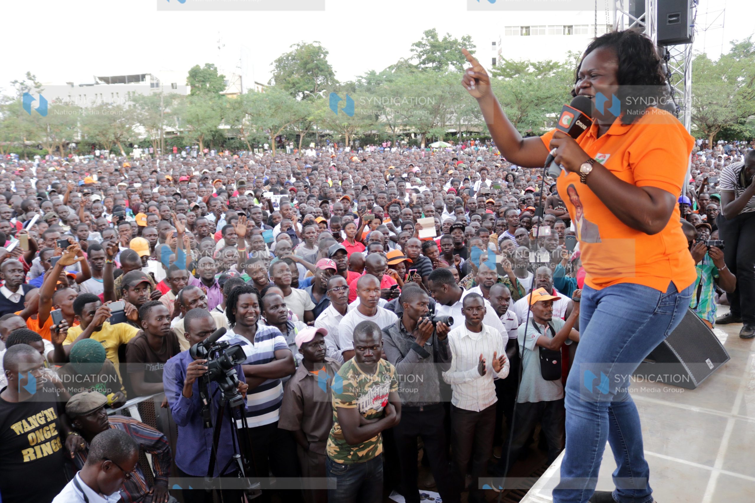 Homabay Women Rep Gladys Wanga addresses ODM Supporters