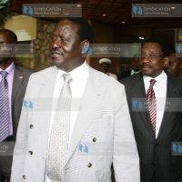 Prime Minister Raila Odinga, alongside Lands Minister James Orengo