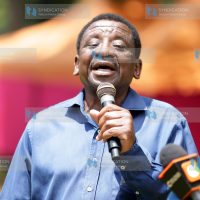 Siaya Senator James Orengo addresses mourners