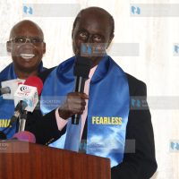 Businessman and Sifuna presidential aspirant Jimi Wanjigi, alongside Sifuna Party leader Paul Mwite