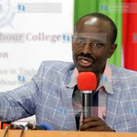 KNUT Sec Gen Wilson Sossion gives a speech as he officiated the opening of a workshop of teachers