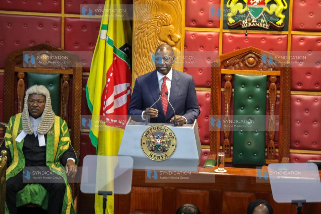 President William Ruto during the State of the Nation address