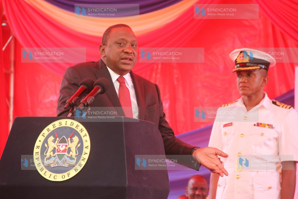 President Uhuru Kenyatta addressing delegates