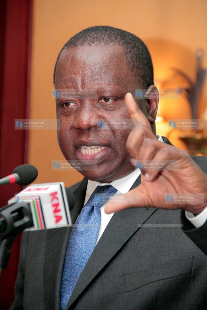 ICT Cabinet Secretary Fred Matiang'i during the Taifa Laptop launch