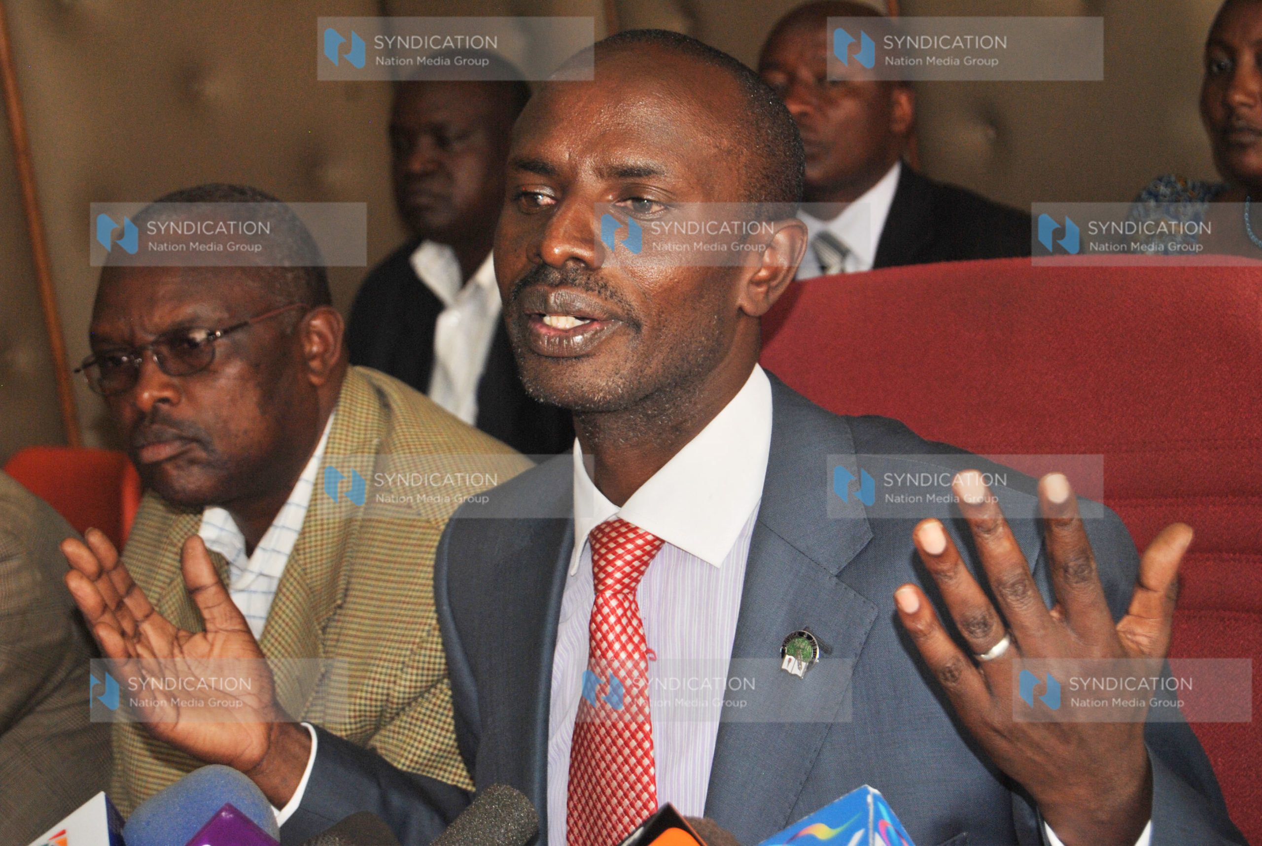 KNUT National Chairman Wilson Sossion with KNUT National Treasurer Albanus Mutisia