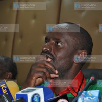 KNUT chairman Wilson Sossion with treasurer Albunus Mutisya