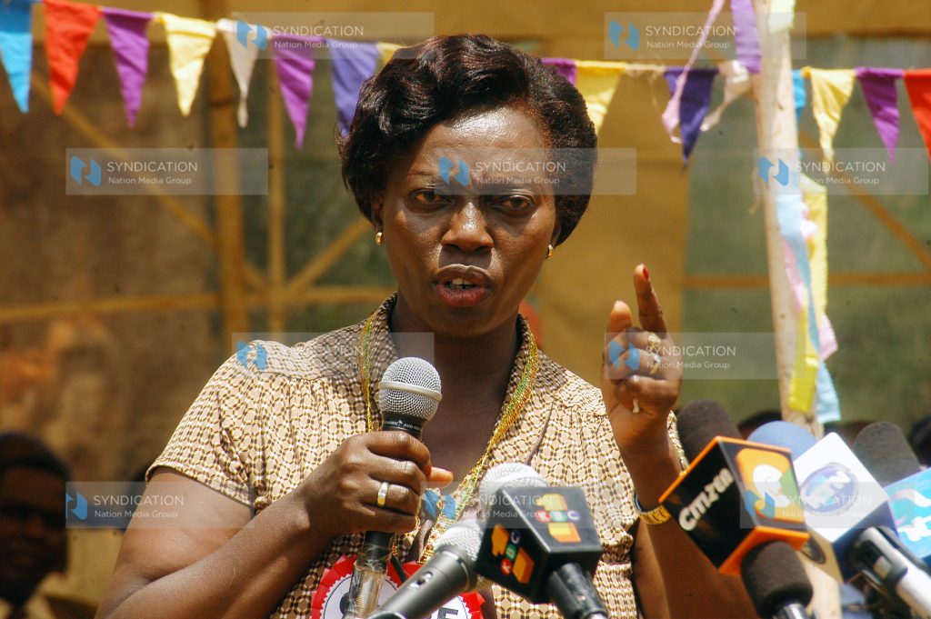 Gichugu member of parliament Ms. Martha Karua, addresses Faithfuls