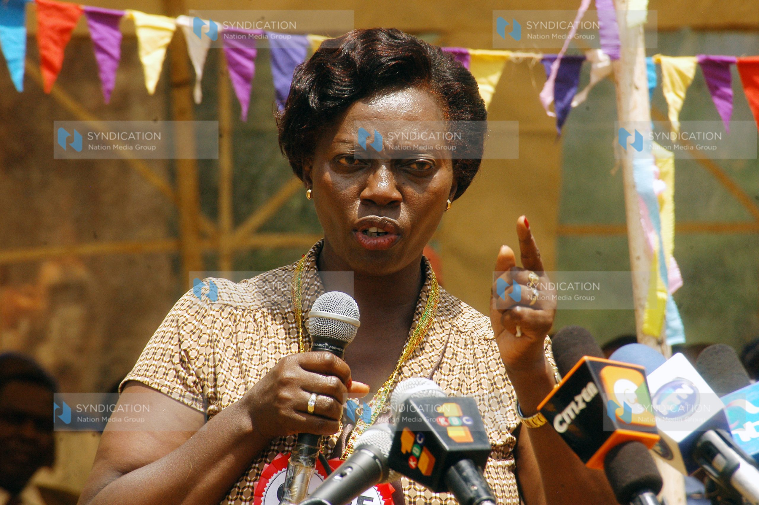 Gichugu member of parliament Ms. Martha Karua, addresses Faithfuls