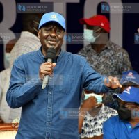 ODM Party Leader Raila Odinga addressing crowds