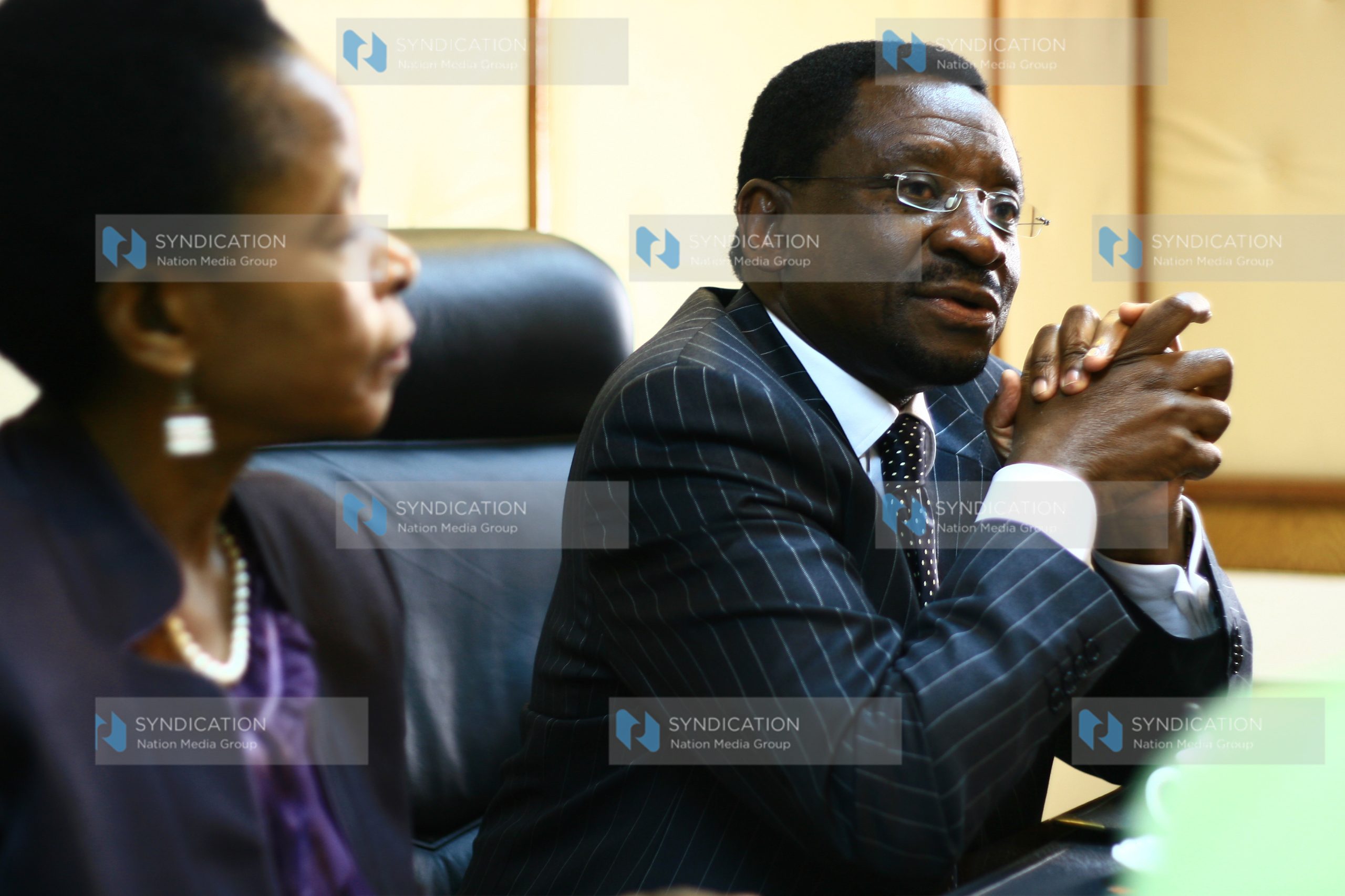 Minister of Lands Kenya, James Orengo, speaks at the Ministry of Lands offices