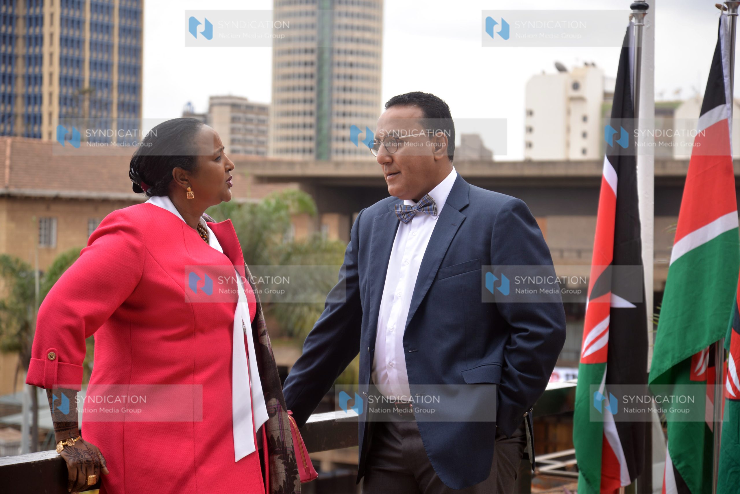 Foreign Affairs and International Trade CS Amina Mohamed and her Tourism counterpart Najib Balala