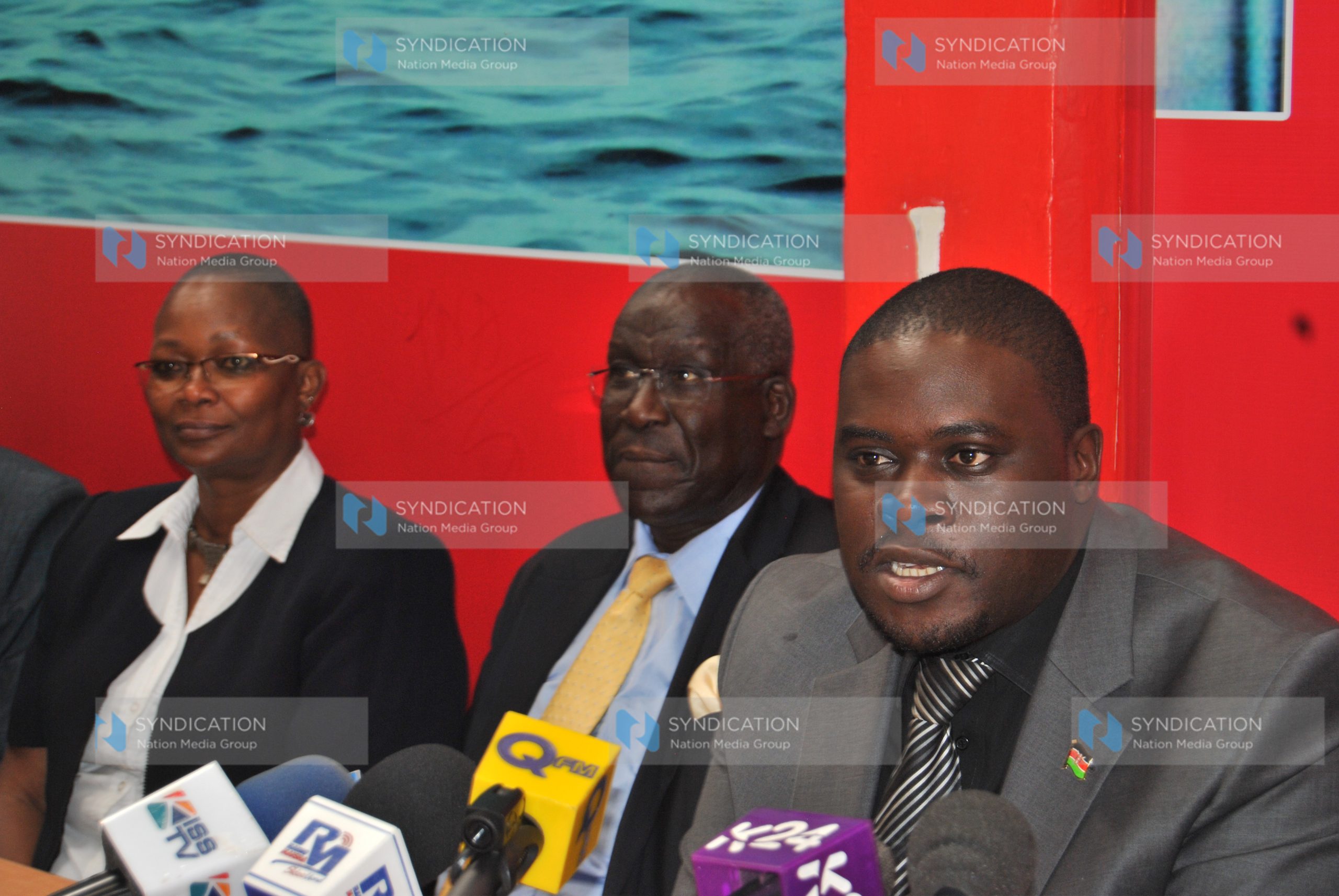 TNA’s Chairman of Elections Board Stephen Omenge with Party Chairman Johnson Sakaja