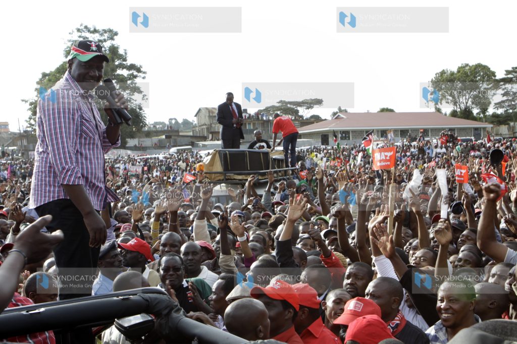 William Ruto speaks in Githunguri during a TNA rally
