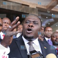 TNA chairman Johnson Sakaja speaking to the press