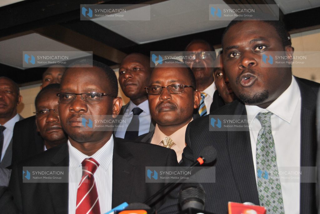 TNA party Chairman Johnson Sakaja with the Secretary General Mr. Onyango Oloo