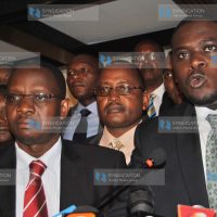 TNA party Chairman Johnson Sakaja with the Secretary General Mr. Onyango Oloo