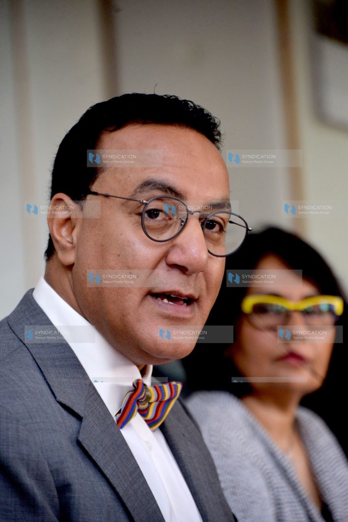 Tourism Cabinet Secretary Najib Balala speaks during the launch of the Task Force