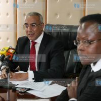 Minister for Tourism Najib Balala with Jennifer Opondo