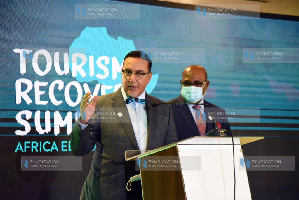 Minister of Tourism Najib Balala with his Jamaican counterpart Edmund Bartlett