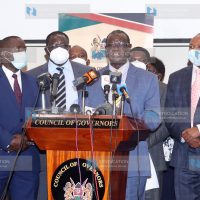 Meru governor Kiraitu Murungi addressing the media on the tea regulations 2020