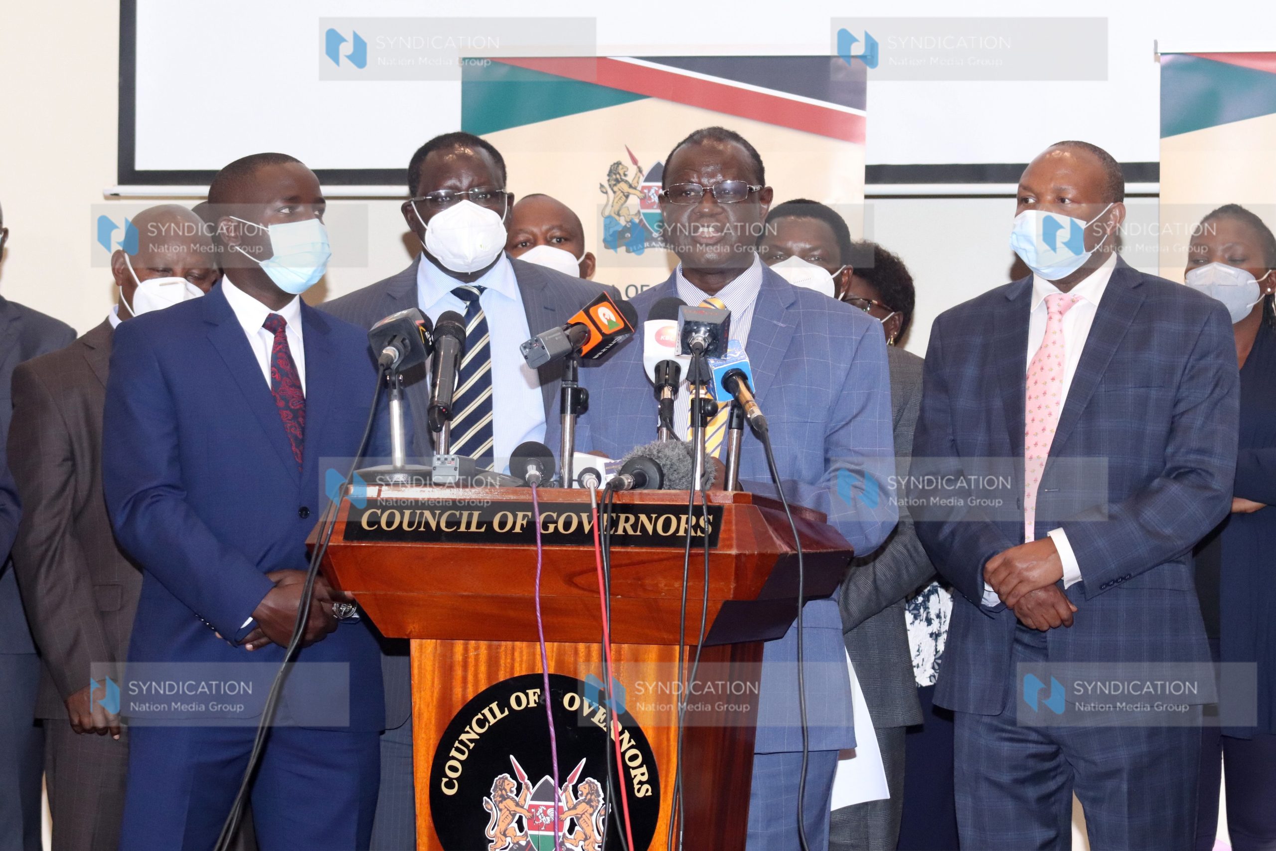 Meru governor Kiraitu Murungi addressing the media on the tea regulations 2020