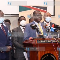 Meru governor Kiraitu Murungi addressing the media on the tea regulations 2020