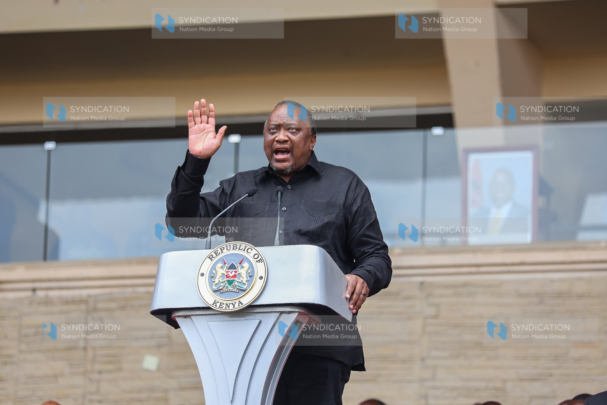 Former President Uhuru Kenyatta delivers a heartfelt speech during the state funeral of former Prime Minister Raila Odinga