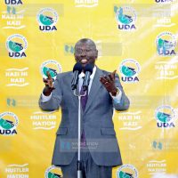 Deputy president Rigathi Gachagua make his address during the UDA Coordinators meeting