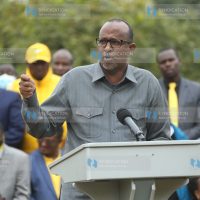 Garissa Town MP Aden Duale speaks in a presser at DP Ruto's Karen Residents