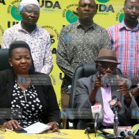 UDA Secretary-General Veronica Maina and Party Chairman Johnson Muthama
