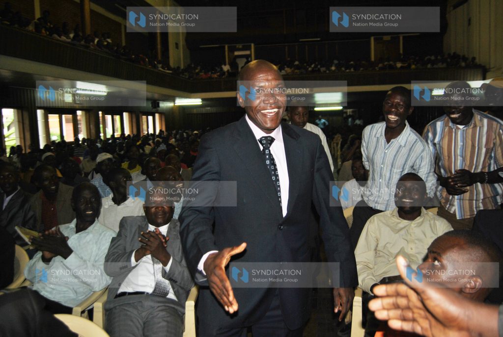 UDF party's Ikolomani MP Boni Khalwale arrives at a UDF meeting