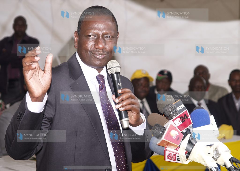 Eldoret North MP William Ruto speaking to UDM delegates