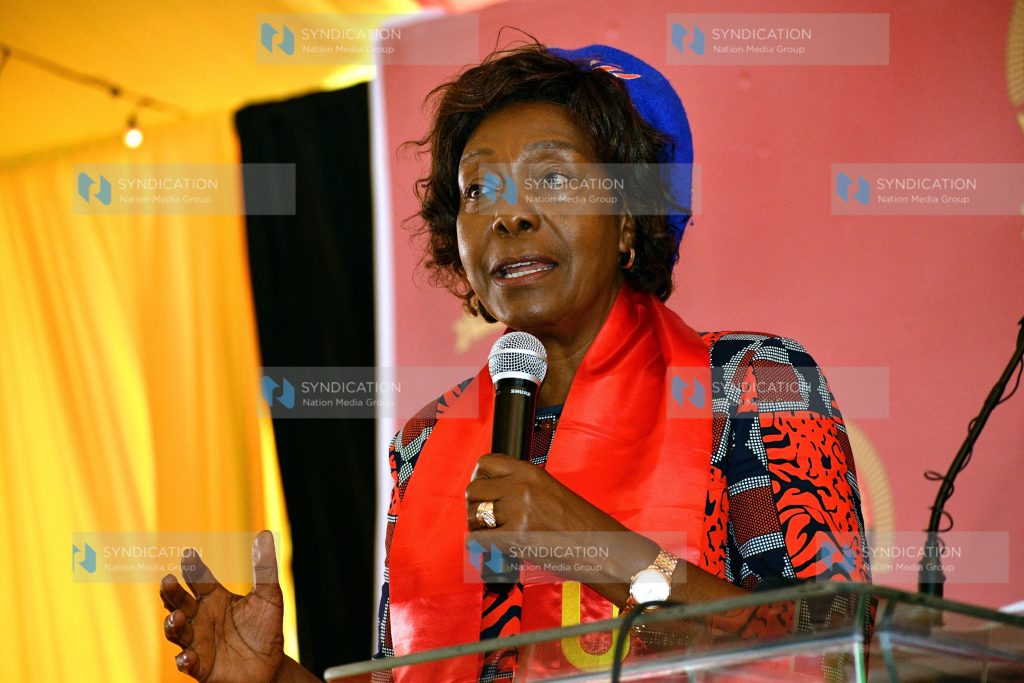 NARC Party Leader Charity Ngilu makes her remarks during the UDM National Delegates Conference