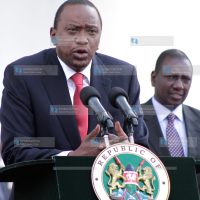 President Uhuru Kenyatta addresses a press briefing at State House