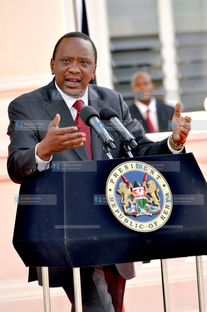 President Uhuru Kenyatta during a press conference
