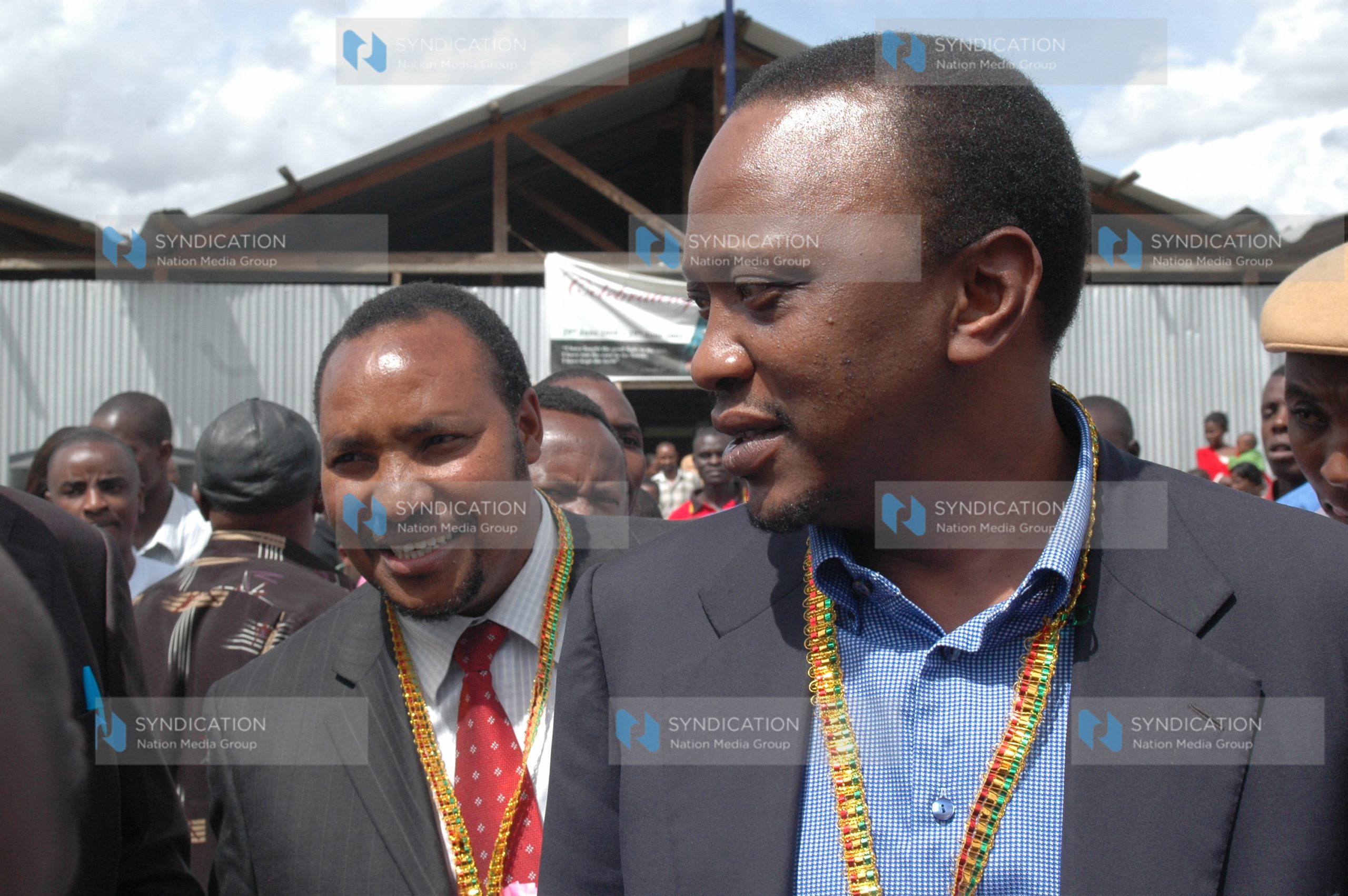 Finance Minister Uhuru Kenyatta with Embakasi MP Ferdinand Waititu