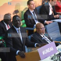 President William Ruto delivering his speech at UNEP headquarters
