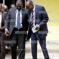 URP party leader William Ruto chats with Aden Duale