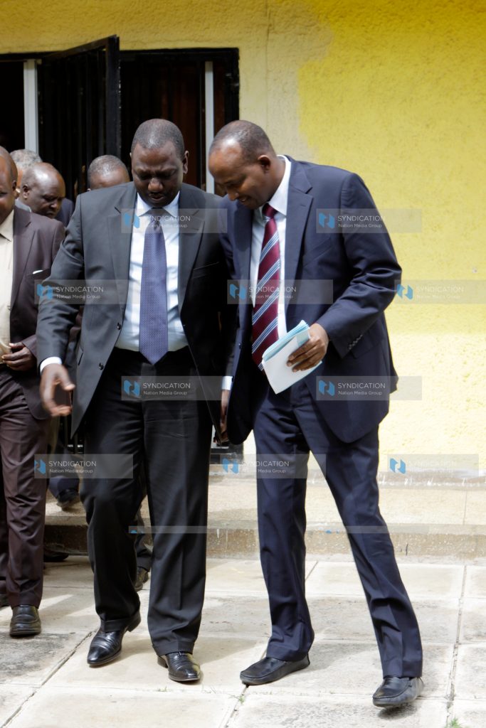 URP party leader William Ruto chats with Aden Duale