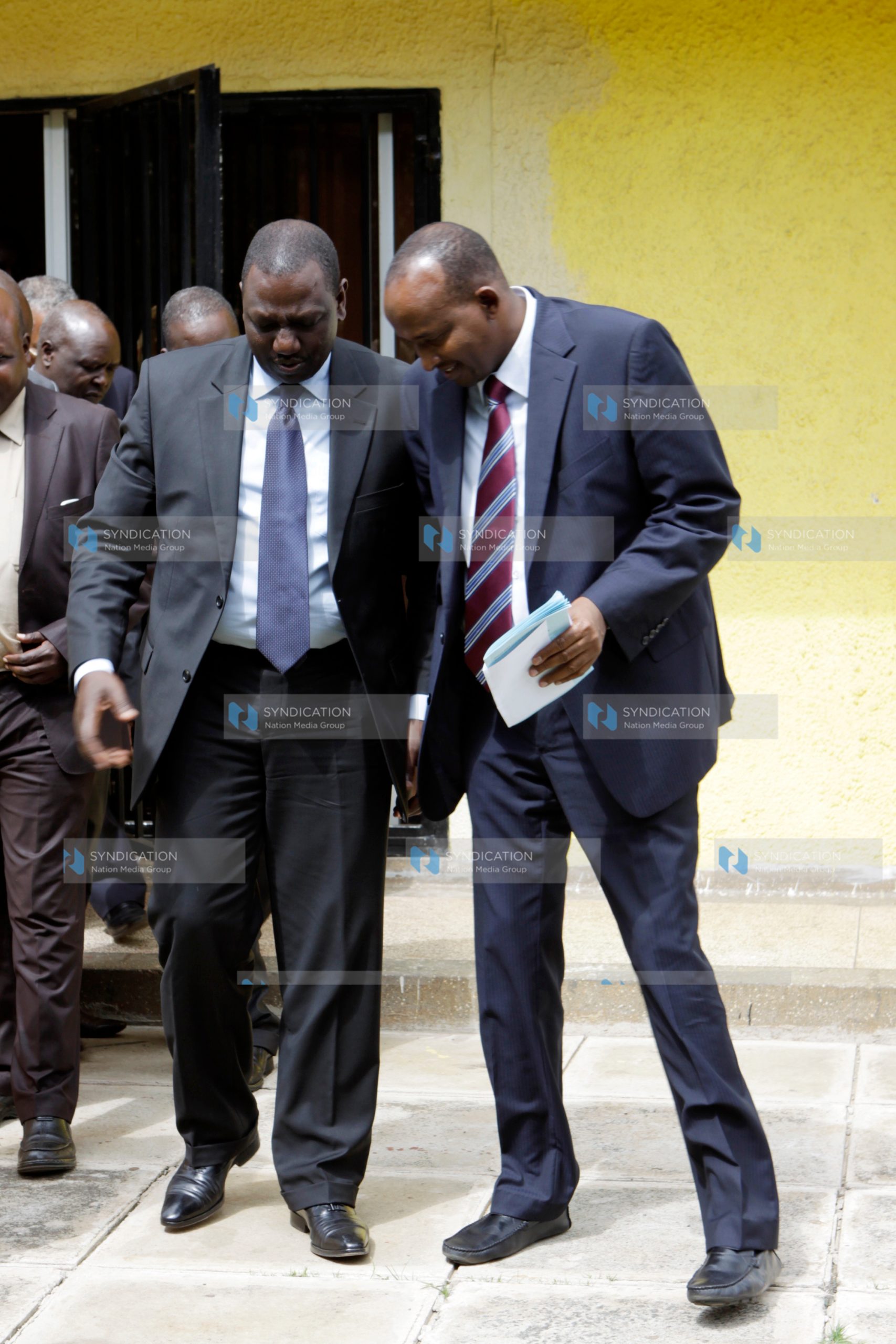 URP party leader William Ruto chats with Aden Duale