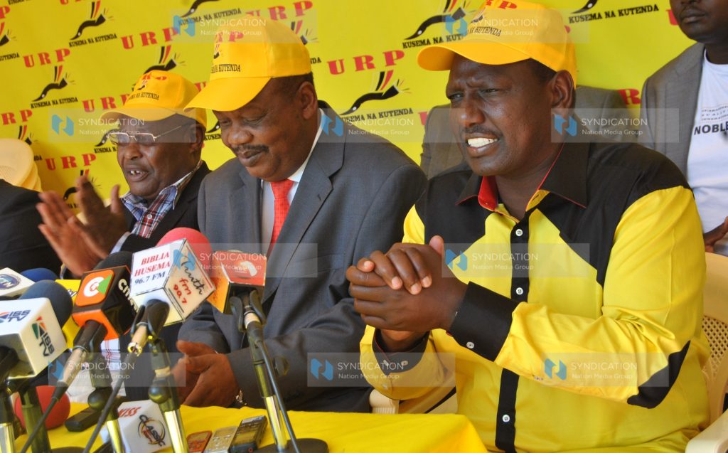 URP Party Chairman Francis Ole Kaparo with Francis Baya and Party leader William Ruto