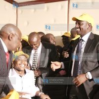 Eldoret North MP William Ruto, URP interim chairman Nickson Korir and current chairman Francis ole Kaparo