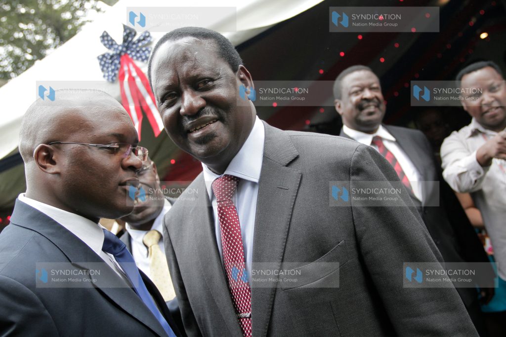Former Prime Minister Raila Odinga attends the celebration of the 237th Independence Day of the United States of America