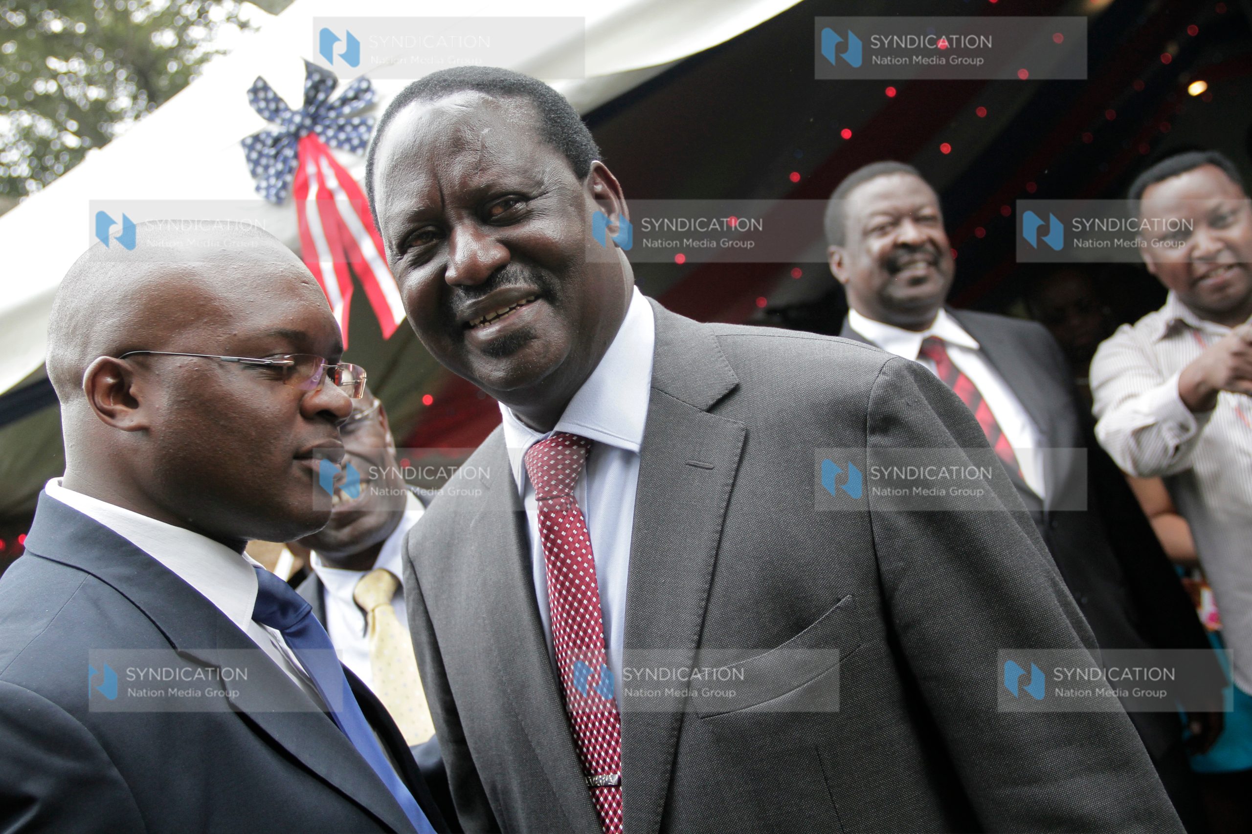 Former Prime Minister Raila Odinga attends the celebration of the 237th Independence Day of the United States of America